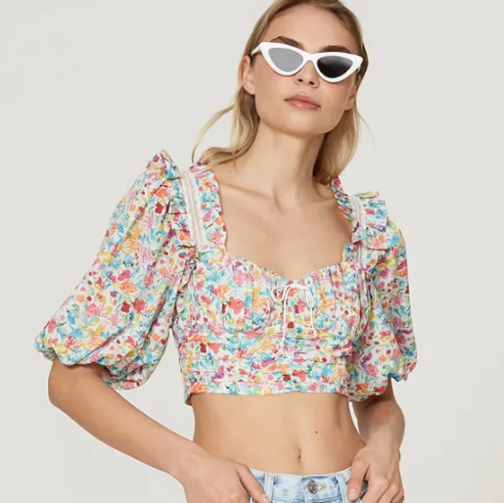 For Love & Lemons Claude Crop Top XS